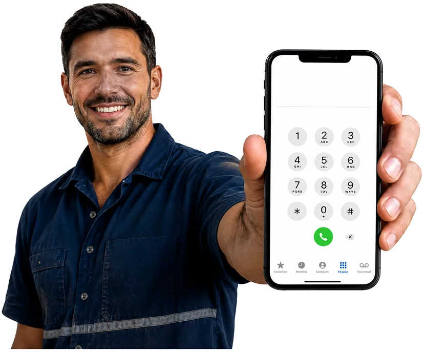 Plumber answering a Forestville enquiry by phone